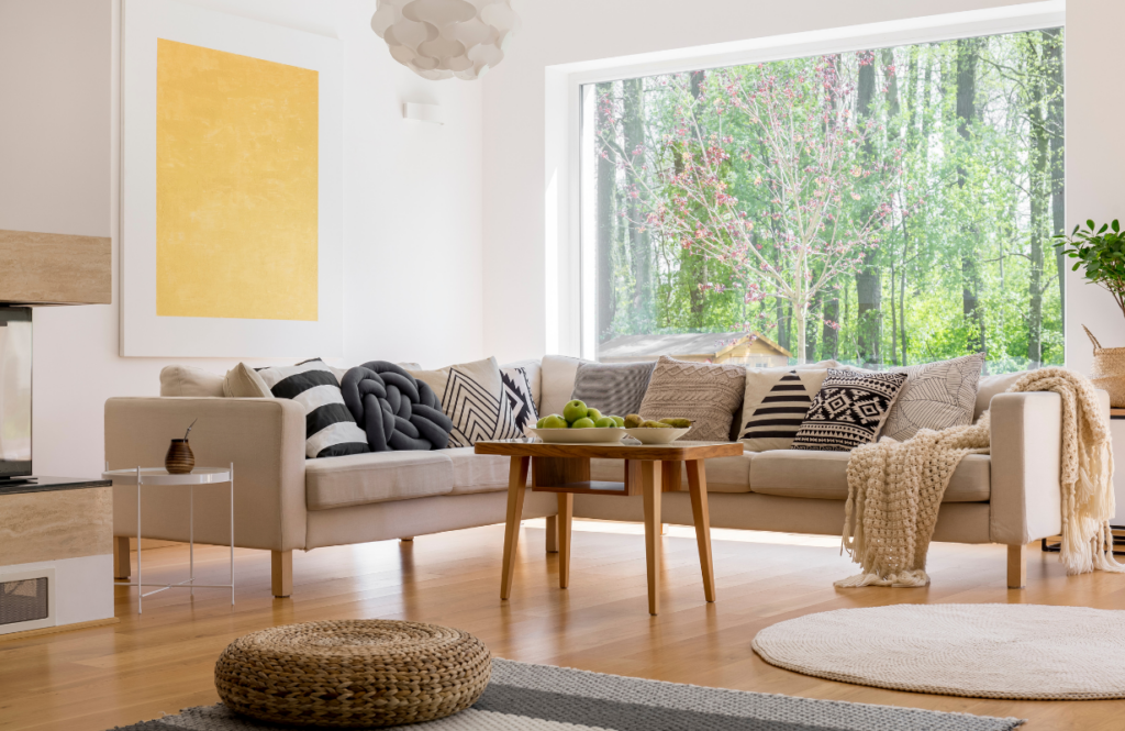 Comfortable living room interior in a rental property